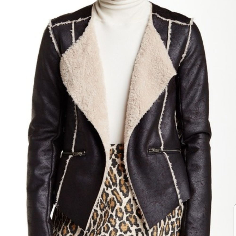 Faux leather and Sherpa jacket